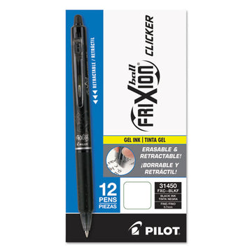 Pilot® Frixion Clicker Erasable Gel Pen, Retractable, Fine 0.7 Mm, Black Ink, Black Barrel freeshipping - TVN Wholesale